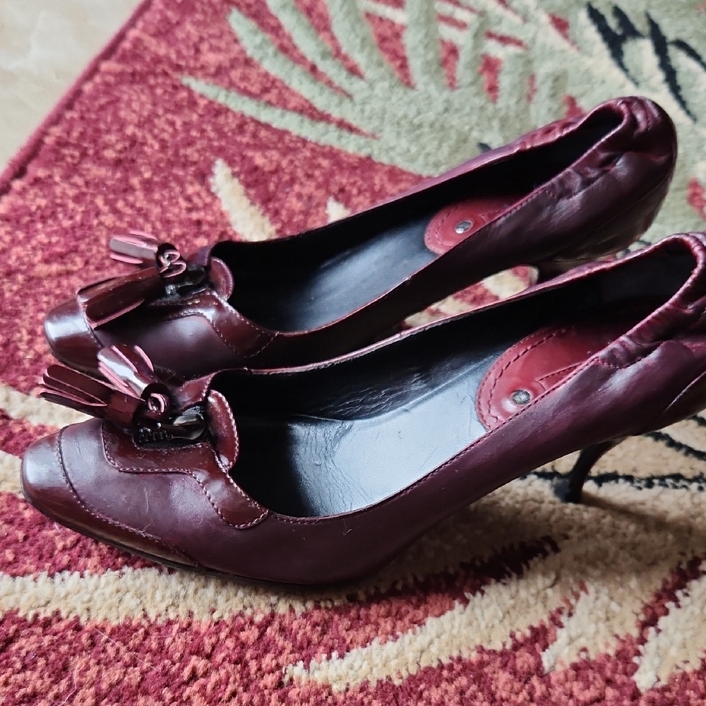 Celine Burgundy Women's Heels - Picture 1 of 10
